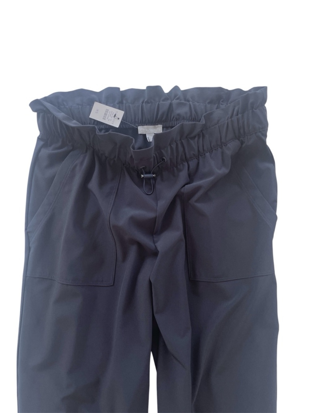 New T by Talbots Navy Straight Paperbag Waist Cropped Pants - Picture 3 of 4